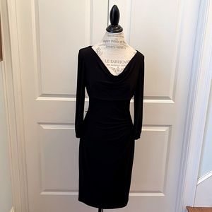 Ralph Lauren Black Dress. Drape front neckline